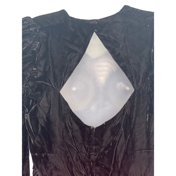 Vintage Jessica McClintock Evening Dress Size 8 Long Sleeve Black Velvet Bodice - Picture 8 of 10